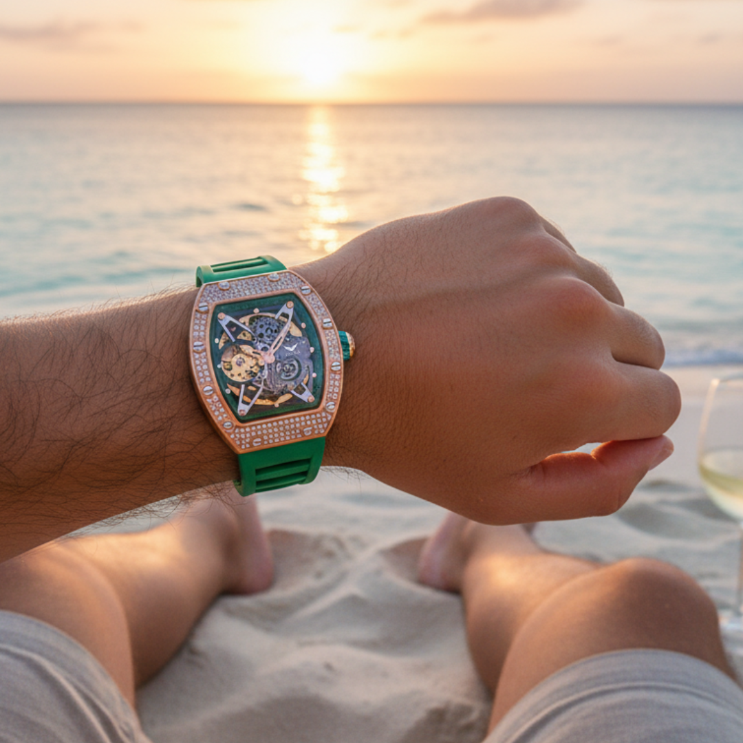 Valentino Crystal Rose Gold Emerald